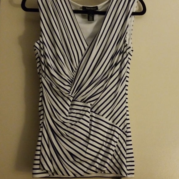 Navy Blue & White WHBM top - Picture 3 of 3